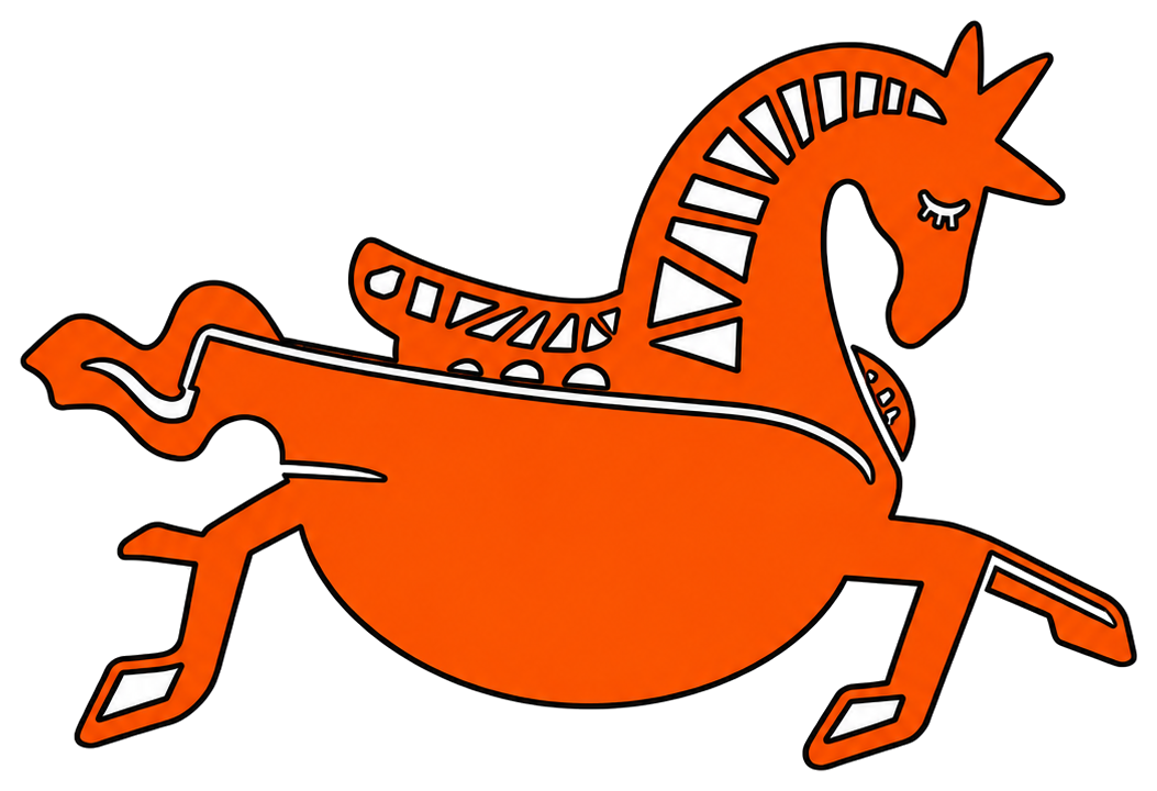 Selected orange horse charm