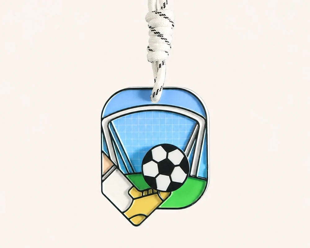 Soccer inspired hanging car scent charm